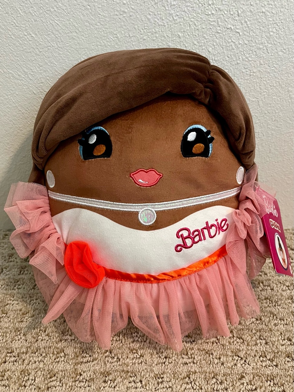 Barbie Cuutopia 10" Stuffed Doll Plush Pillow Brown, Pink, White Peaches & Cream